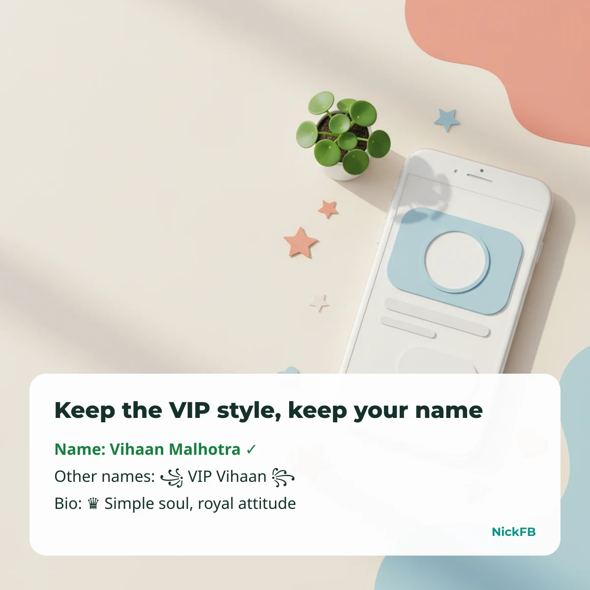 FB VIP name in your bio and Other names instead of the main name