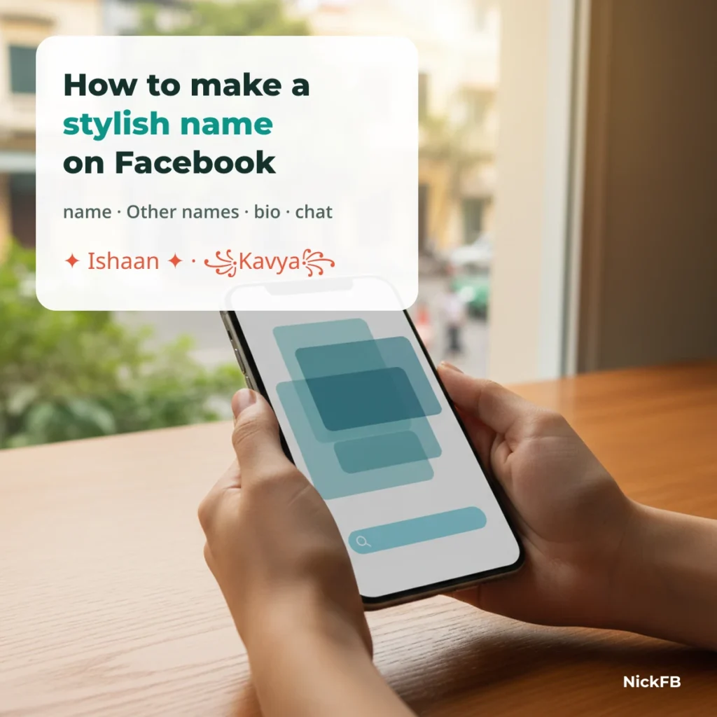 How to make a stylish name on Facebook for your profile, Other names, bio and chats