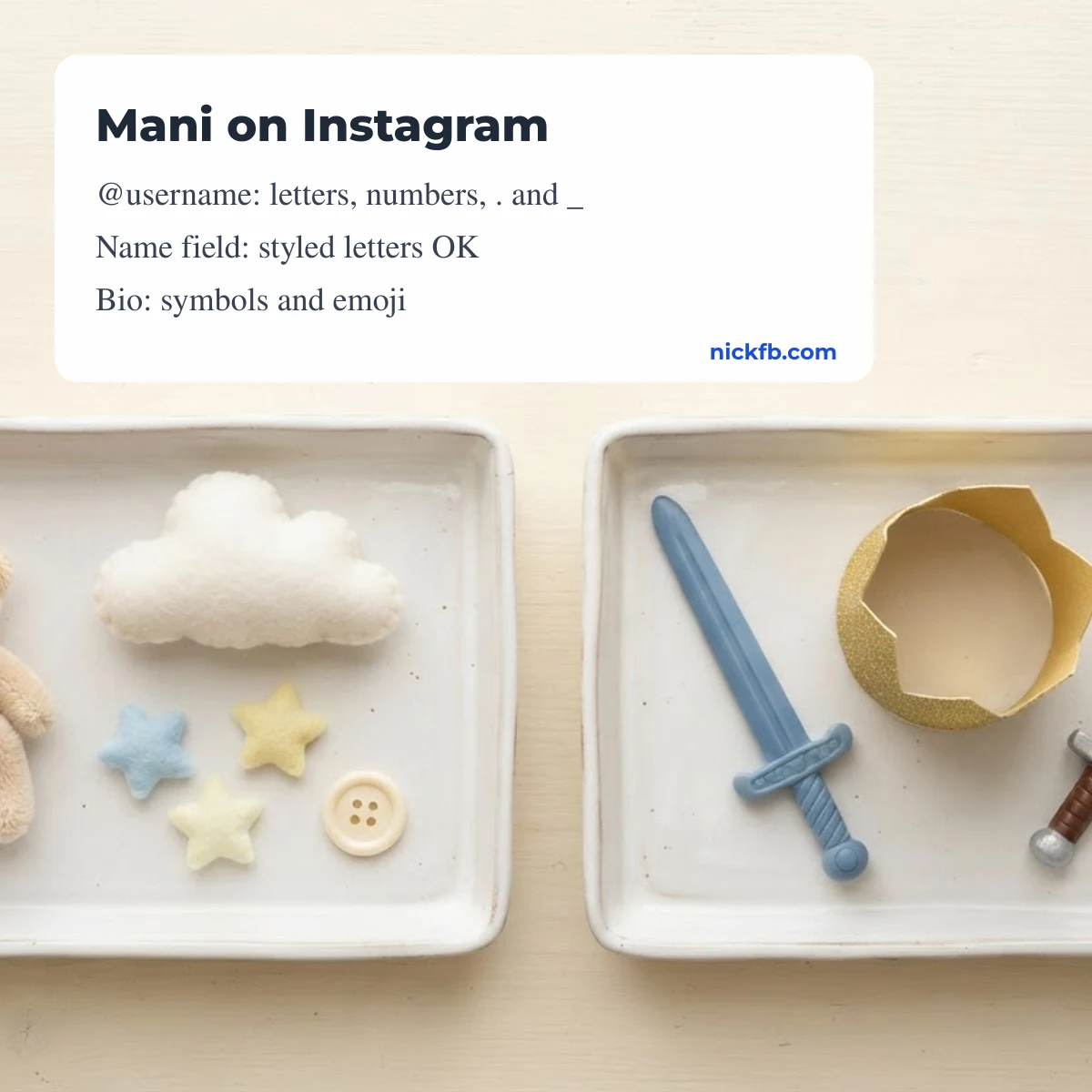 Mani name style for Instagram name and Facebook bio