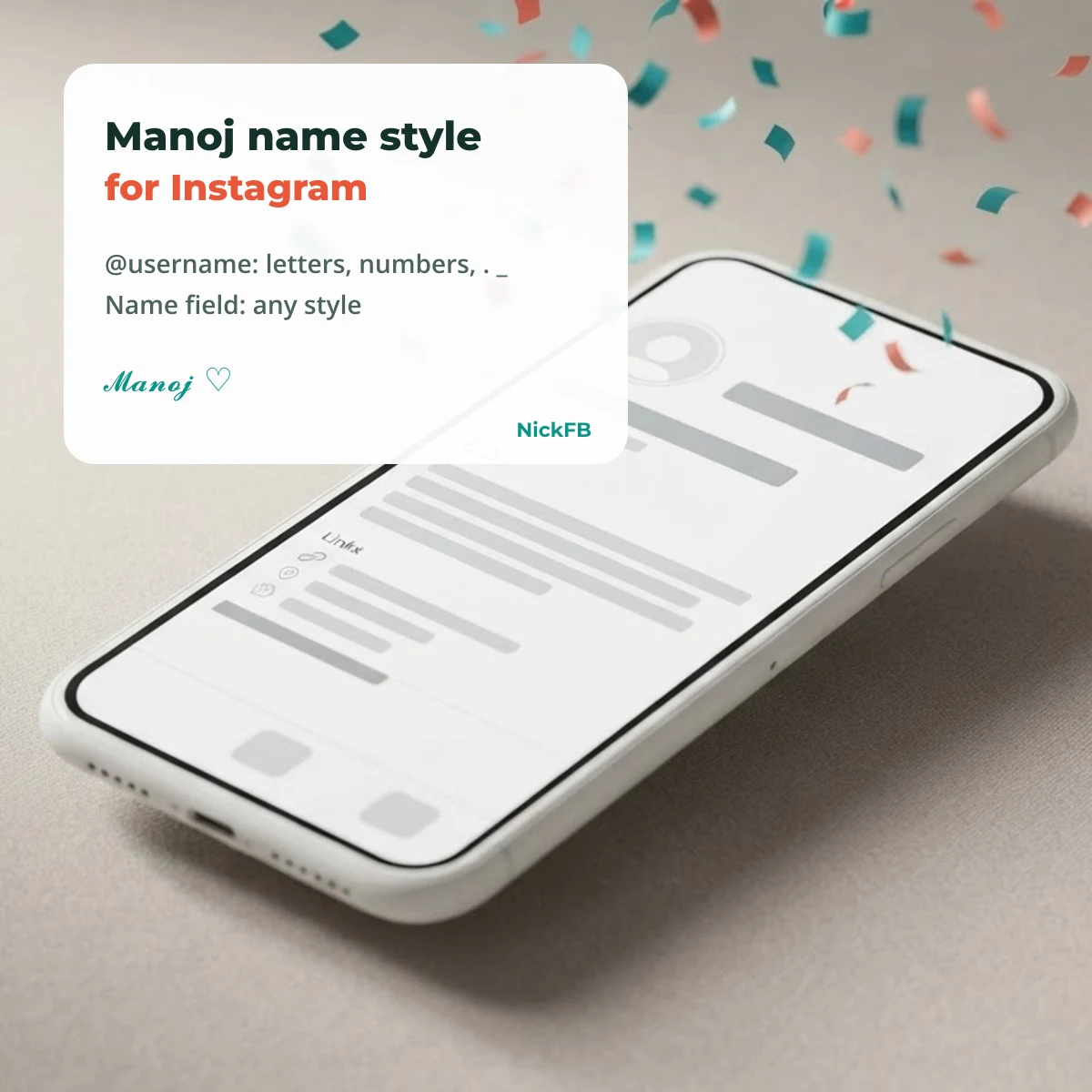 Manoj name style for Instagram name and Facebook bio